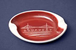 Kőbányai Porcelángyár hamutartó karcolt Budapest dekorral